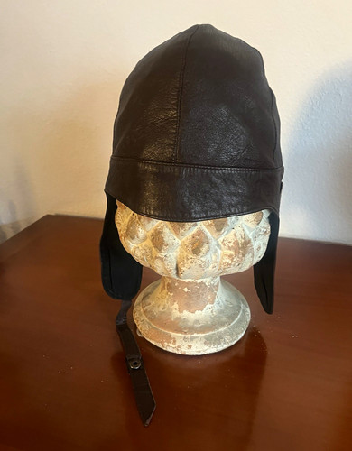 Leder fliegermütze schwarz - leder,